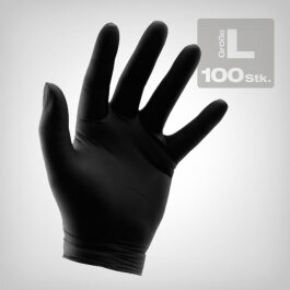 GrowPRO Black Powder Free Nitrile Gloves, 100/Box Size L