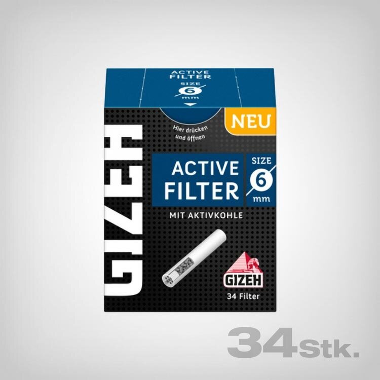 Gizeh Black Active Charcoal Filters, 34 pcs, 7,20 €