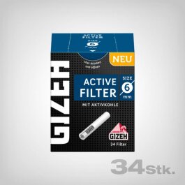 Gizeh Black Active Charcoal Filters, 34 pcs