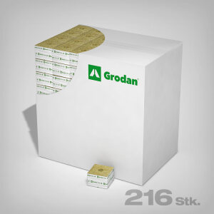 Grodan Delta rockwool cubes, 10x10x6,5cm, diagonal length: 27 mm - 216 pcs.