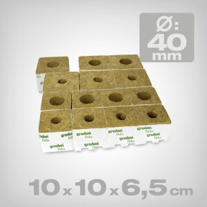 Grodan Delta rockwool cubes, 10x10x6.5cm, diagonal length: 40mm
