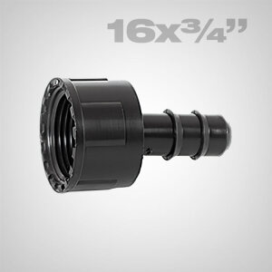 Insert fitting with nut for pe-pipes 16 x 3/4"