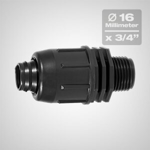 Male threaded adaptor 16 x 3/4"