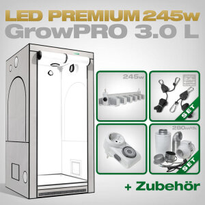 Grow Tent Complete Kit LED GrowPRO L + 1x Q6W, 240W