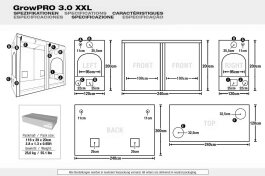 GrowPRO 3.0 Grow Tent XXL, 240x120x200cm