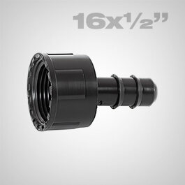 Insert fitting with nut for pe-pipes 16 x 1/2"