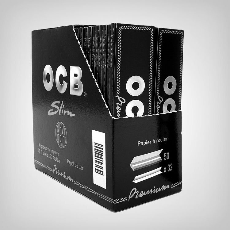 OCB Slim Black Papers + Filters Premium King Size Slim Skins Rolling  Smoking