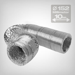 Flexible ventilation ducting 10 metres, diameter: 152 mm