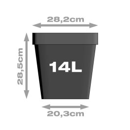 Plant pot, square/black, 14 litres