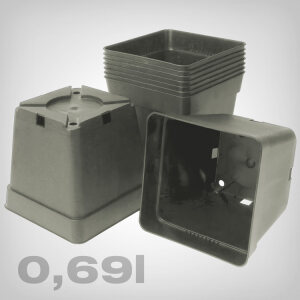 Plant pot square/taupe, 0.69 litres
