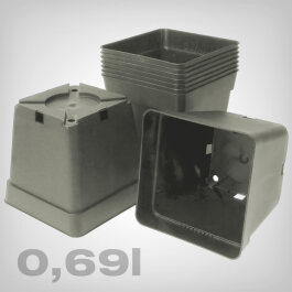 Plant pot square/taupe, 0.69 litres