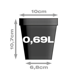 Plant pot square/black, 0.69 litres
