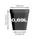 Plant pot square/taupe, 0.69 litres