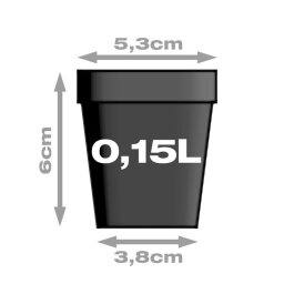 Plant pot, squared/black, 0.15 liters