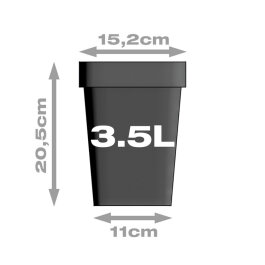 Plant pot, squared/black, 3,5 liters