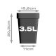 Plant pot, squared/black, 3,5 liters