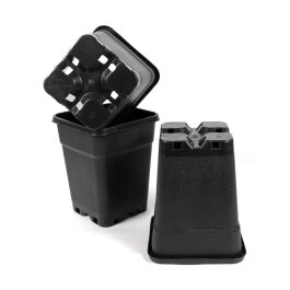 Plant pot, squared/black, 5 liters