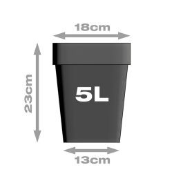 Plant pot, squared/black, 5 liters