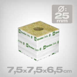 Grodan Delta rockwool cubes, 7.5x7.5x6.5 cm, diagonal...
