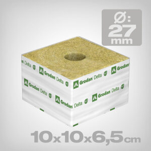 Grodan Delta rockwool cubes, 10x10x6.5cm, diagonal length: 27mm