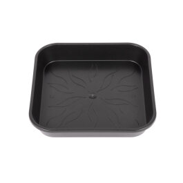 Pot saucer, square, approx. 18x18cm, black