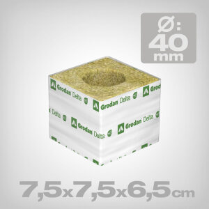 Grodan Delta rockwool cubes, 7.5x7.5x6.5 cm, diagonal length: 40mm