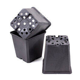 Plant pot, square/black, 1.55 litres
