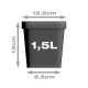 Plant pot, square/black, 1.55 litres
