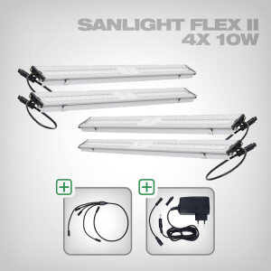 Sanlight FLEX II LED Set with power supply and cable, 4x FLEX II 10