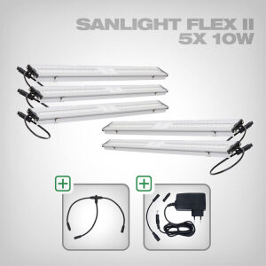 Sanlight FLEX II LED Set with power supply and cable, 5x FLEX II 10
