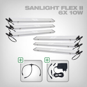 Sanlight FLEX II LED Set with power supply and cable, 6x FLEX II 10