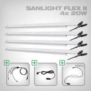 Sanlight FLEX II LED Set with power supply and cablel, 4x FLEX II 20