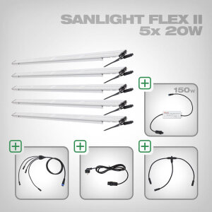 Sanlight FLEX II LED Set with power supply and cablel, 5x FLEX II 20