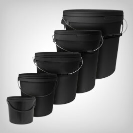 Bucket with handle and lid, 5 to 33 Liters