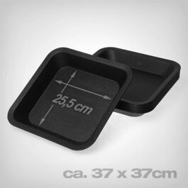 Plant pot saucer, square, approx. 37x37 cm