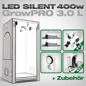 Grow Tent Complete Kit LED GrowPRO L + 2x EVO 3-100 1.5