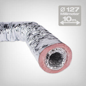 Sonodec insulated flexible ducting, 10 metres, diameter 127mm