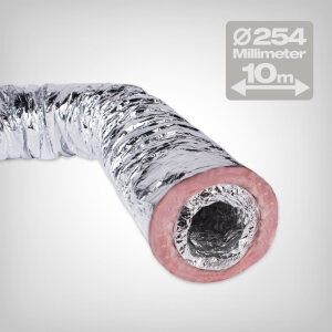 Sonodec insulated flexible ducting, 10 metres, diameter 254mm