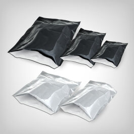 Hot Sealable Mylar Foil Pouch black and silver