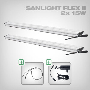 Sanlight FLEX II LED Set with power supply and cable, 2x FLEX II 15