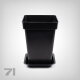 Plant Pot with Tray, square/black, 7 Liter