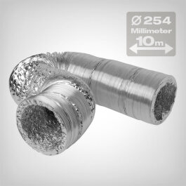 Flexible ventilation ducting 10 metres, diameter: 254 mm