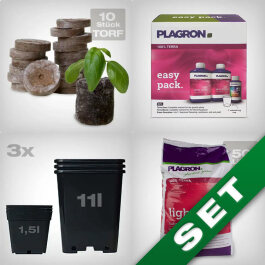 Starter Grow Kit for 3 plants, soil, mineral