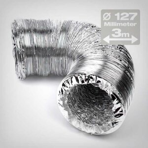 Flexible ventilation ducting 3 metres, diameter: 127 mm