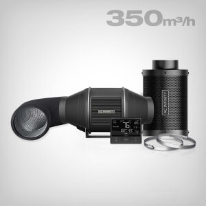 AC Infinity Ventilation Kit with Carbon Filter, 100mm, 350 m³/h with Smart-Controller