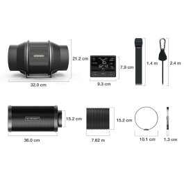 AC Infinity Ventilation Kit with Carbon Filter, 150mm,...
