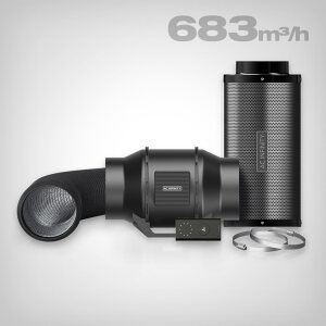 AC Infinity exhaust air complete set, 683 m³/h with speed controller