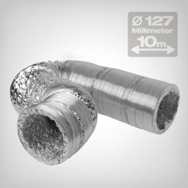 Flexible ventilation ducting 10 metres, diameter: 127 mm