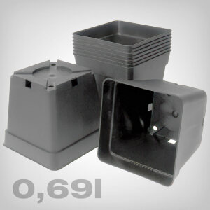 Plant pot square/tbaseline gray, 0.69 litres