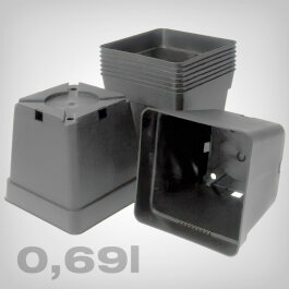 Plant pot square/tbaseline gray, 0.69 litres